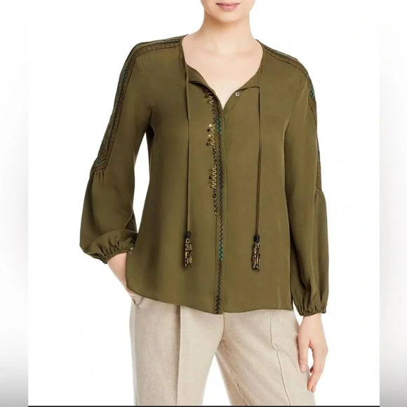 Kobi Halperin Women's Maeve Tie-Neck Silk Blouse - Picture 2 of 8